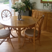 014 table ronde extensible chaises rotin miel exodia home design rennes