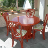 024 sejour Diana rotin table ronde extensible mandarine veranda exodia home design rennes