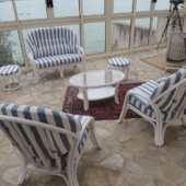 038 salon Golf rotin veranda raye bleu blanc exodia home design rennes