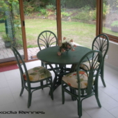 mobilier de véranda sejour rotin veranda table et chaises verts exodia home design rennes
