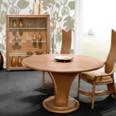 table Talia ronde extensible 3 rallonges frene