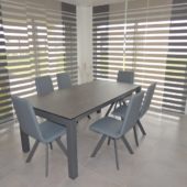sejour veranda table ceramique extensible grise exodia