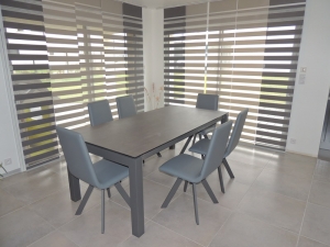 sejour veranda table ceramique extensible grise exodia