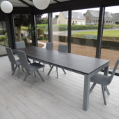 table extensible ceramique gris 2 rallonges veranda