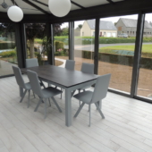 table extensible ceramique veranda gris clair veranda