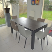 table veranda ceramique extensible chaises bicolor exodia