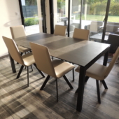 table ceramique beige et noir veranda