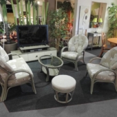 146 fauteuil et canape rotin Golf taupe