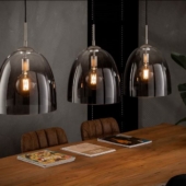suspension cloches verre industriel
