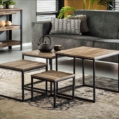 tables gigognes industriel bois metal