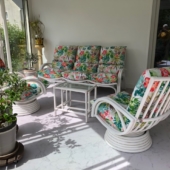 186 salon veranda Valence rotin blanc