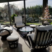 196 fauteuils Valence rotin noir veranda