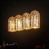 suspension verre dore design