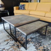 2 tables salon gigognes design industriel