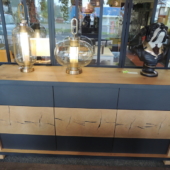 enfilade chene et metal design industriel