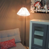 lampadaire scoubidou blanc