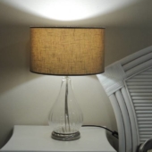 lampe verre et taupe deco