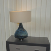 lampe verre soufle bleue luminaire