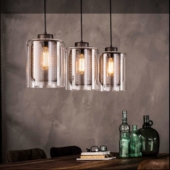 plafonnier deco verre grille design luminaire