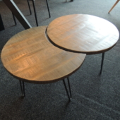tables basses manguier et metal