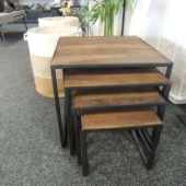 tables gigognes teck industriel