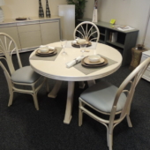 24 table Nacar ronde extensile rotin