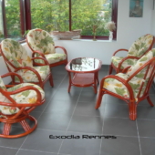 40 coin Golf rotin fauteuils mandarine fixe et pivot veranda exodia home design rennes
